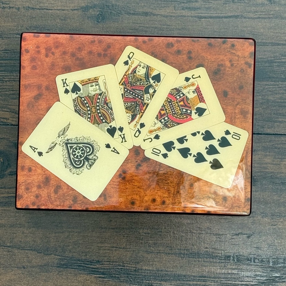 Vintage 1970’s Luxury Card Game Set with Brown and Black Design double deck